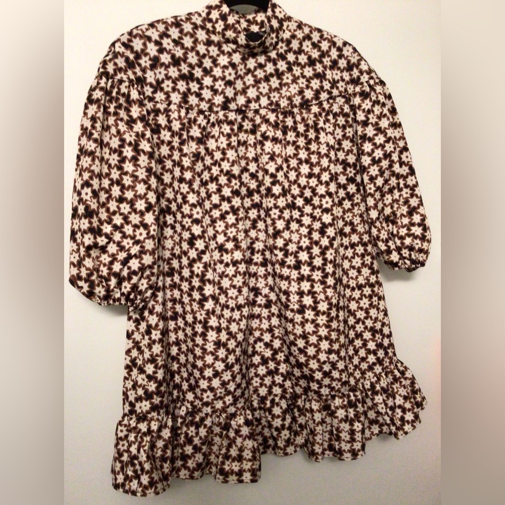 NWT Anthropologie Long-Sleeve Mock Neck Swing Mini Dress - Picture 2 of 8